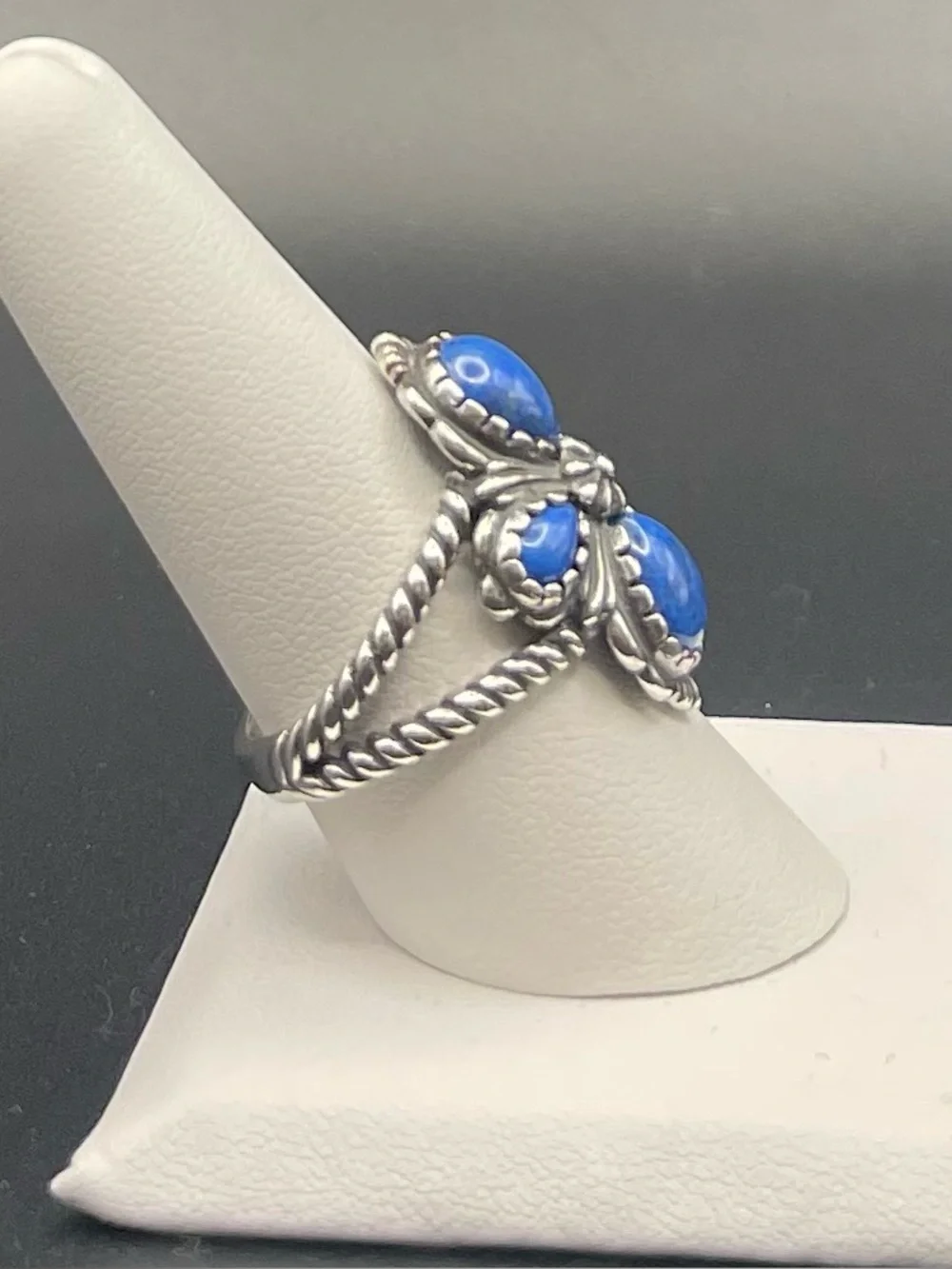 NWOT American West SS  blue lapis ring with/box pouch and care card , size 8
